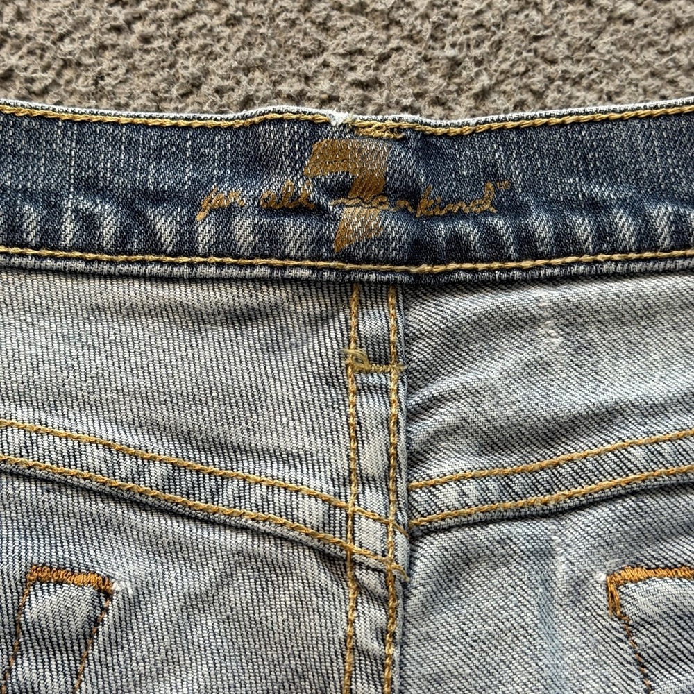 7 for All Mankind Boy Cut Bootcut Jeans Low Rise Buttonfly Y2K Women's 29 USA - Picture 6 of 16